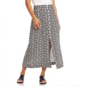 NEW KAREN KANE button front midi skirt in black/white